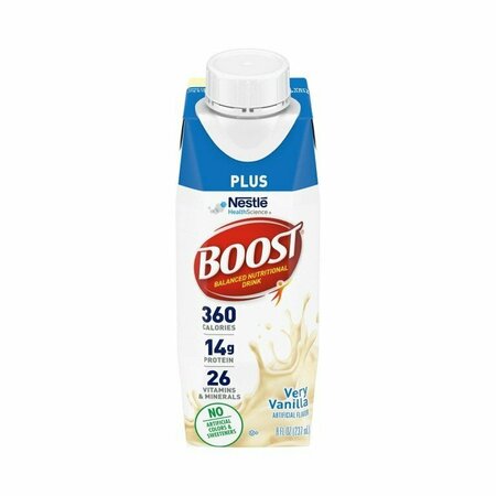 BOOST PLUS Vanilla Oral Supplement, 8oz Carton, 24PK 43900811864